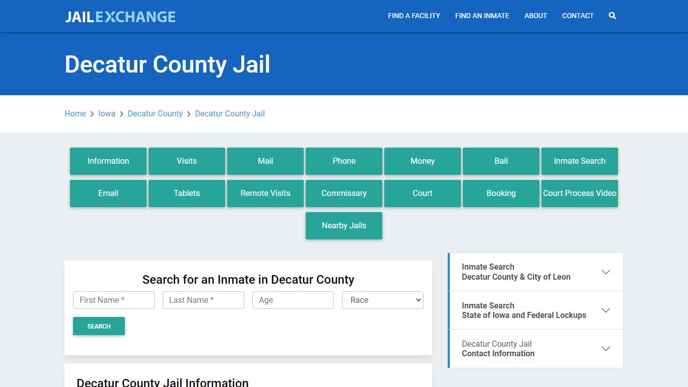 Decatur County Jail Roster Lookup, IA, Inmate Search